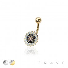 316L SURGICAL STEEL BUTTERLFY SUNFLOWER NON DANGLE BELLY BUTTON NAVEL RING 